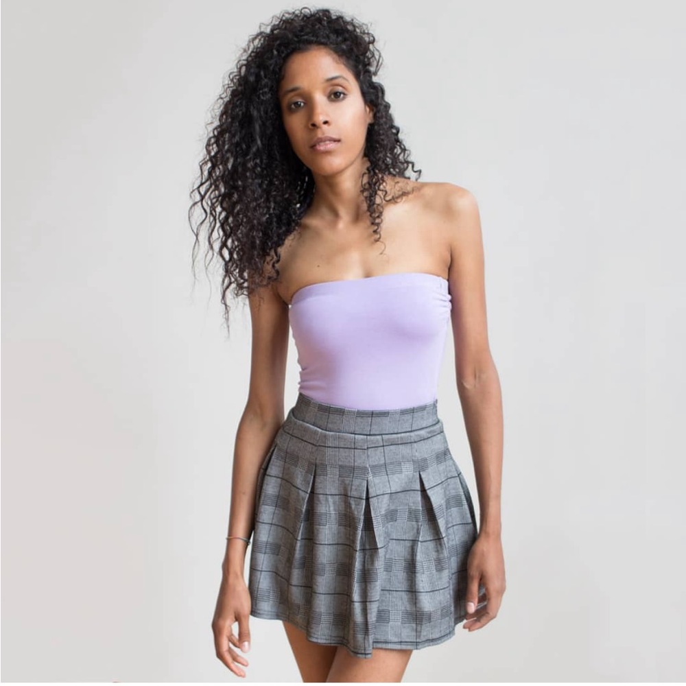 Ragstock Plaid Mini Skater Punk Stretch Skirt XL Academia Schoolgirl Grey Gothic